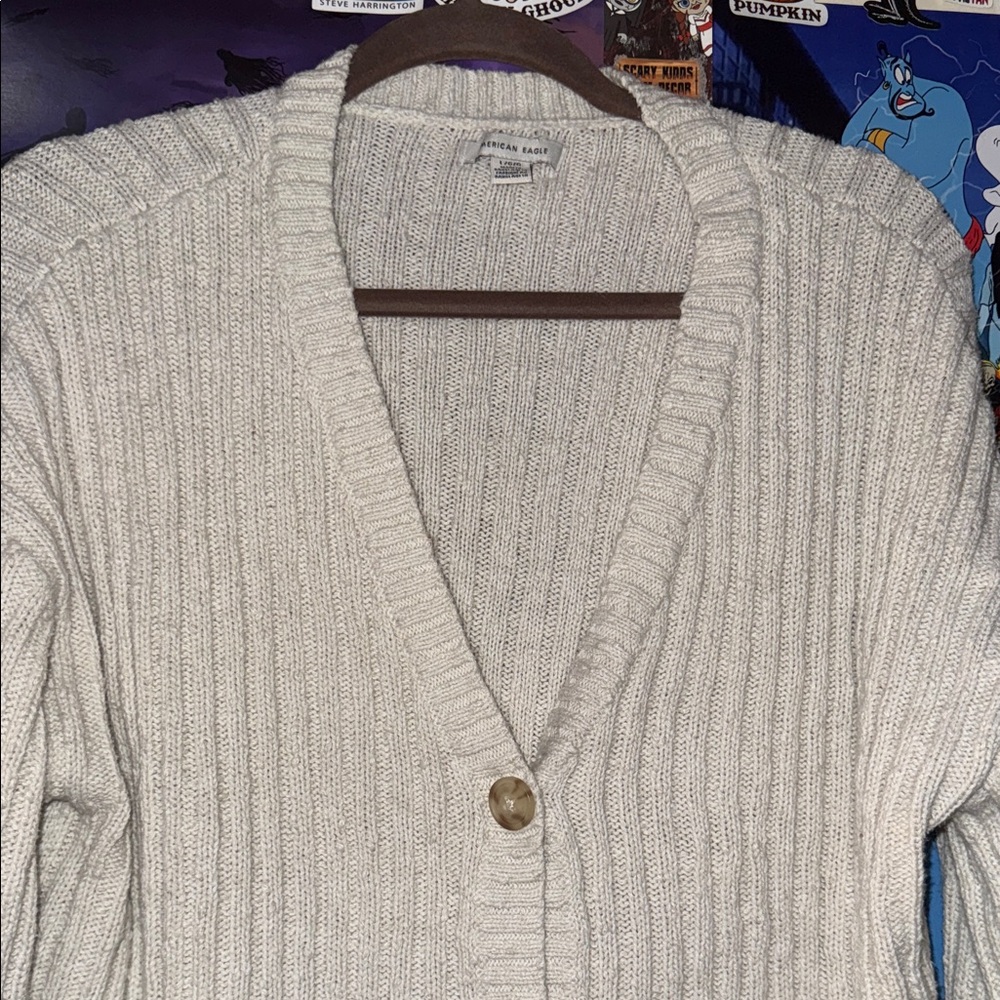 American Eagle Women’s White Cropped Sweater